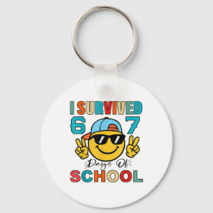 Ik heb 67 dagen school overleefd Grappig 67 Meme S Sleutelhanger