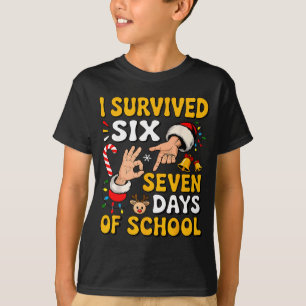 Ik heb 67 dagen school overleefd Grappig zes zeven T-shirt