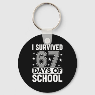 Ik heb 67 dagen school overleefd Grappige meme ler Sleutelhanger