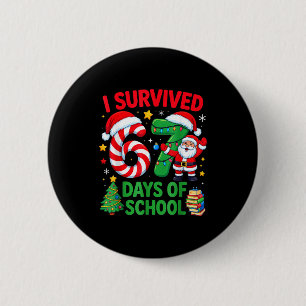 Ik heb 67 dagen school overleefd Kerst Kerststok Ronde Button 5,7 Cm