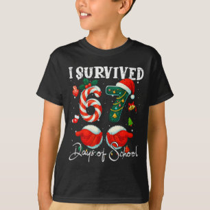 Ik heb 67 dagen school overleefd Kerst Kerststok T-shirt
