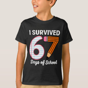 Ik heb 67 dagen school overleefd Six Seven Meme Le T-shirt