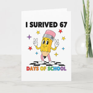 Ik heb 67 dagen school overleefd Six Seven Meme vo Kaart
