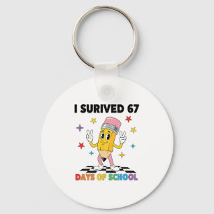 Ik heb 67 dagen school overleefd Six Seven meme vo Sleutelhanger