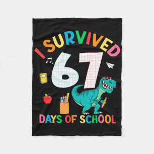 Ik heb 67 dagen school overleefd Trex Grappig 67 L Fleece Deken