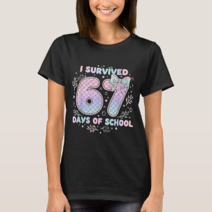 Ik heb 67 dagen school overleefd Zeemeermin Coquet T-shirt