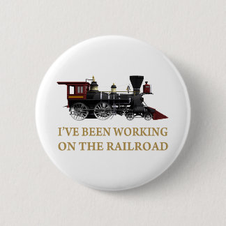 Ik heb aan de spoorweg gewerkt. ronde button 5,7 cm
