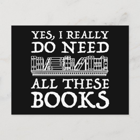 Ik heb al die boeken echt nodig briefkaart (Voorkant)