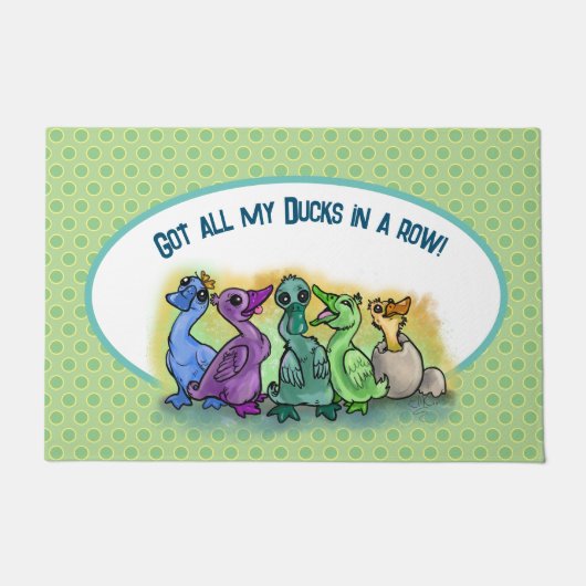 Ik heb al mijn eenden in een rij. deurmat (Voorkant)
