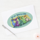 Ik heb al mijn eenden in een rij. ovale sticker (Envelop)