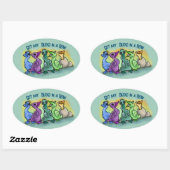 Ik heb al mijn eenden in een rij. ovale sticker (Vel)