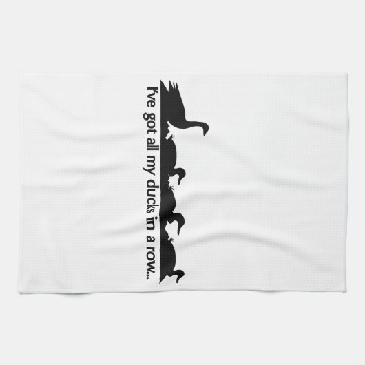 Ik heb al mijn eenden in een rij... theedoek (Horizontaal)