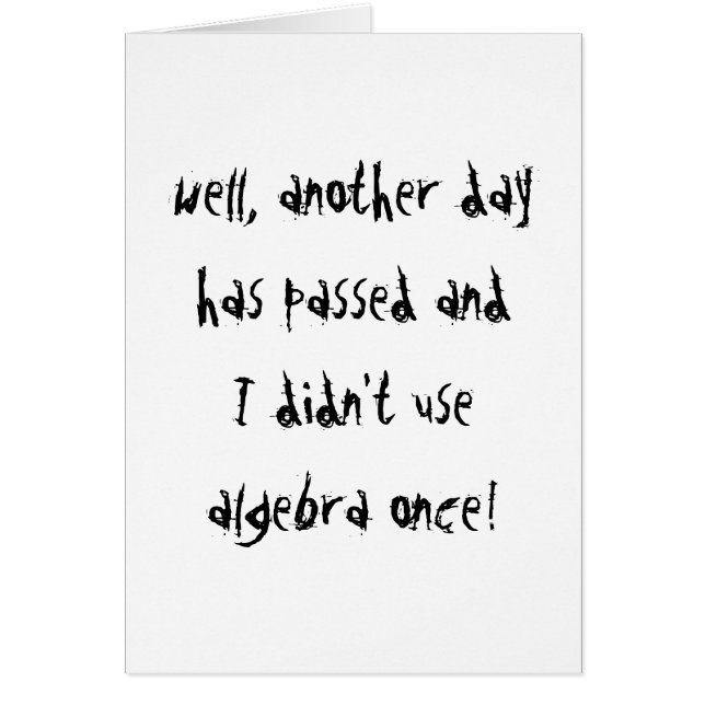 Ik heb Algebra niet gebruikt (Voorkant)