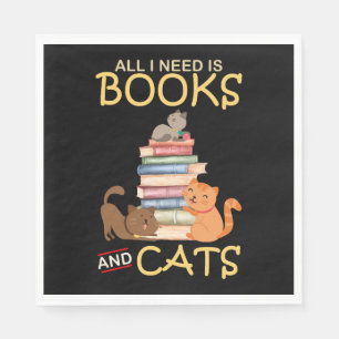 Ik heb alleen boeken en katten nodig servet