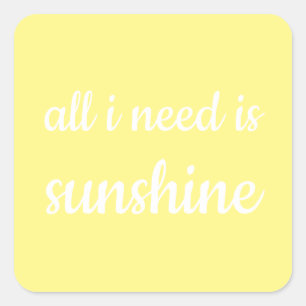 Ik heb alleen Sunshine Yellow Suitcase nodig Vierkante Sticker