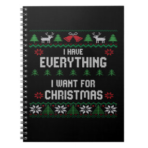 Ik heb alles wat ik wil voor Kerstmis, ik ben het Notitieboek