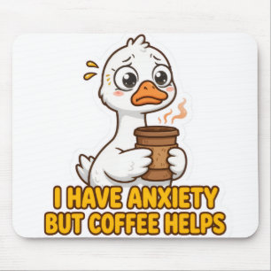 Ik heb angst maar koffie helpt grappig muismat