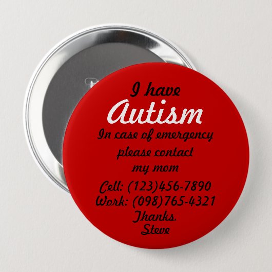 Ik heb Autism Button (Voorkant /achterkant)