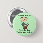 Ik heb autisme (jongen) ronde button 5,7 cm (Voorkant /achterkant)