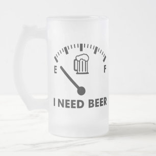 Ik heb bier grappig feestglas nodig matglas bierpul