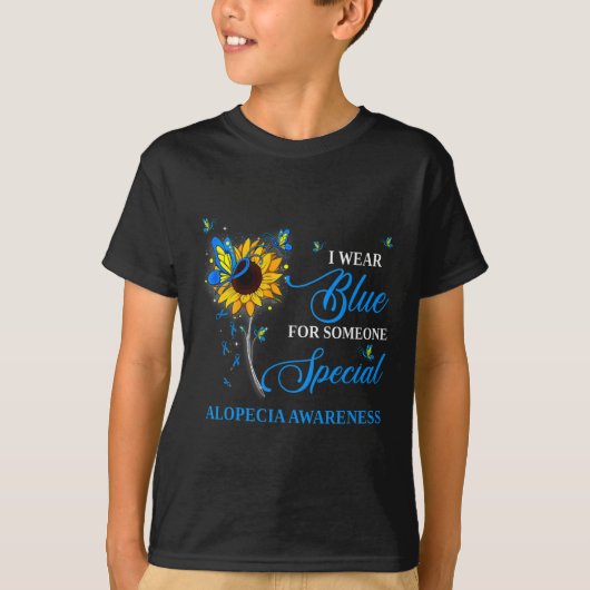 Ik heb blauw Draag voor Alopecia Awareness Sunflow T-shirt (Voorkant)