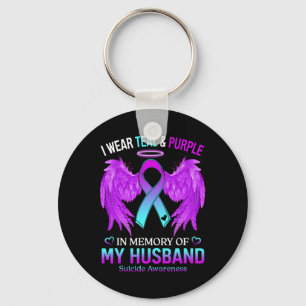 Ik heb Blauwgroen Paars Draag ter nagedachtenis aa Sleutelhanger