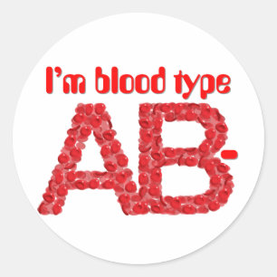 Ik heb bloedgroep AB negatief Ronde Sticker