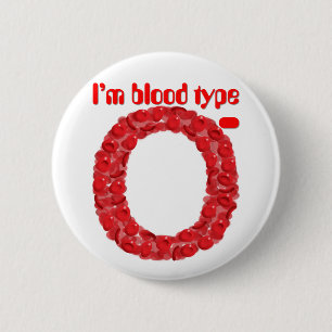 Ik heb bloedgroep O negatief Ronde Button 5,7 Cm
