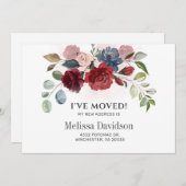 Ik heb Bourgogne Floral Greenery Moving Aankondiging (Voorkant / Achterkant)