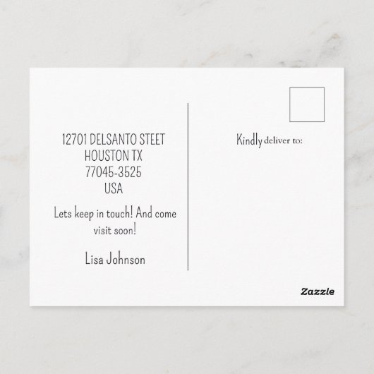 Ik heb Breezy Palm Trees aankondiging verplaatst Briefkaart (Achterkant)