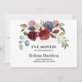 Ik heb Burgundy Floral Moving Announcement verplaa (Voorkant)