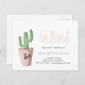 Ik heb Cactus Love New Address verplaatst Aankondigingskaart (Voorkant / Achterkant)