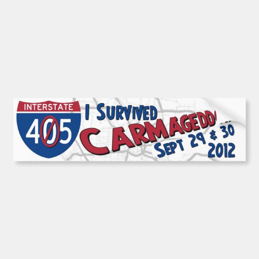 Ik heb Carmageddon II overleefd - 405 sluiting Bumpersticker (Voorkant)