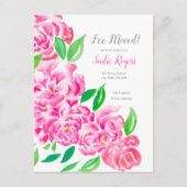 Ik heb Cascading Pink Peonies Nieuw Adres verplaat Aankondigingskaart (Voorkant)