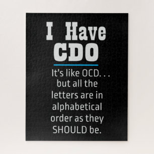 Ik heb CDO Black Funny OCD Humor Legpuzzel
