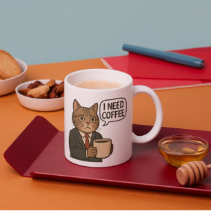 Ik heb Coffee Cat Coffee Mok nodig - cadeau voor v
