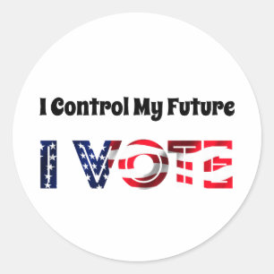 Ik heb controle over mijn toekomst - ik stem ronde sticker