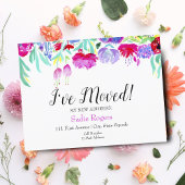 Ik heb de adreswijziging van Floral Peonies verpla Aankondigingskaart