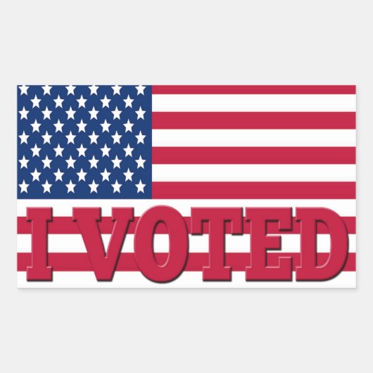 Ik heb de Amerikaanse vlag gestemd Rechthoekige Sticker (Voorkant)
