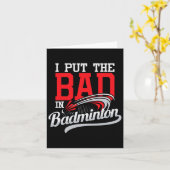 Ik heb de bad in badminton gezet - speler shuttle  kaart (Gele Bloem)