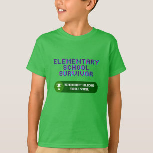 Ik heb de basisschool overleven: prestatie onvergr t-shirt