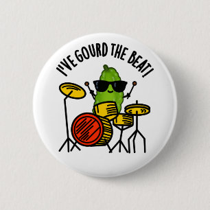 Ik heb de Beat Funny Drummer Veggie Pun gegoten Ronde Button 5,7 Cm