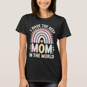 Ik heb de beste moeder in de wereld Boho regenboog T-shirt