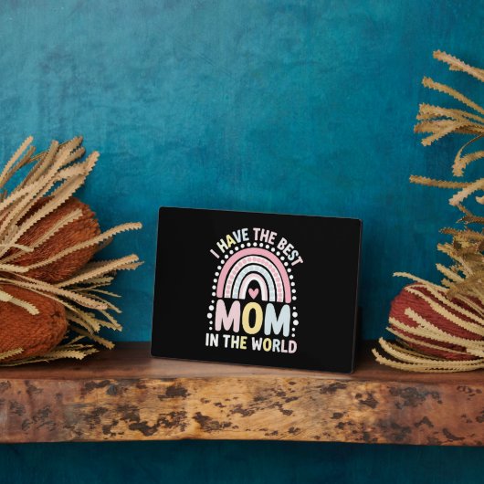 Ik heb de beste moeder ter wereld, Boho Rainbow Fotoplaat (Zijkant)