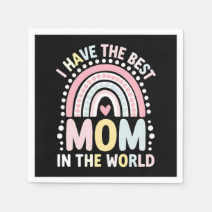 Ik heb de beste moeder ter wereld Boho Regenboog Servet