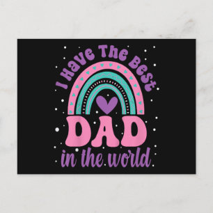 Ik Heb De Beste Papa Ter Wereld Peuter Meisje Vade Feestdagenkaart