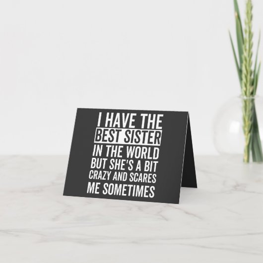 Ik heb de beste zus ter wereld kaart (Voorkant)