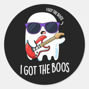 Ik heb de Boos Funny Music Ghost Pun Dark BG Ronde Sticker