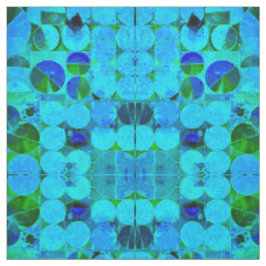 Ik heb de Circle Blues ~ Abstract Fabric Stof