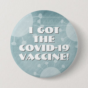 Ik heb de Covid-19 Blauwgroen gestreept graan. Ronde Button 7,6 Cm